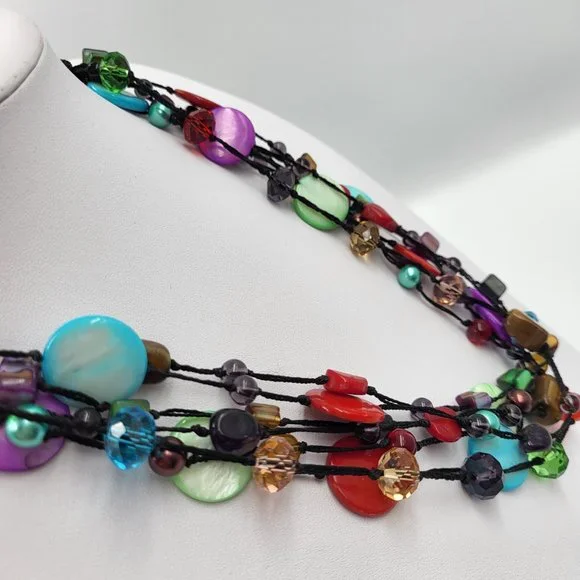 Black Rope Multistrand with Multi-Colour Beads - Picture 4 of 7